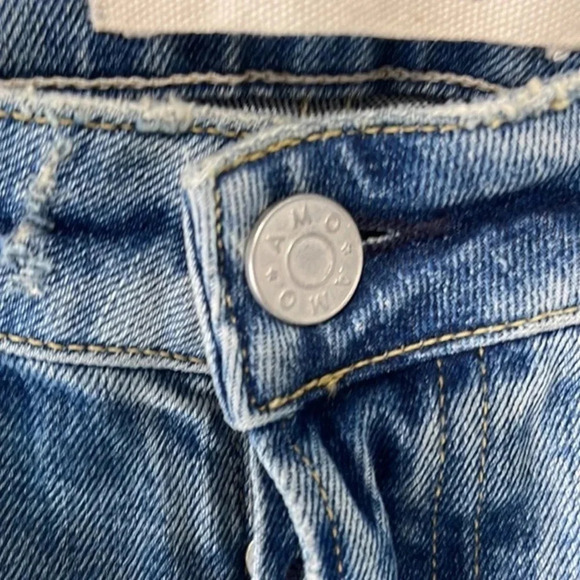 AMO Babe Sweet Cheeks Jeans Women’s Size 27 Blue Raw Hem Button Fly‎ Ankle Denim - Picture 10 of 16